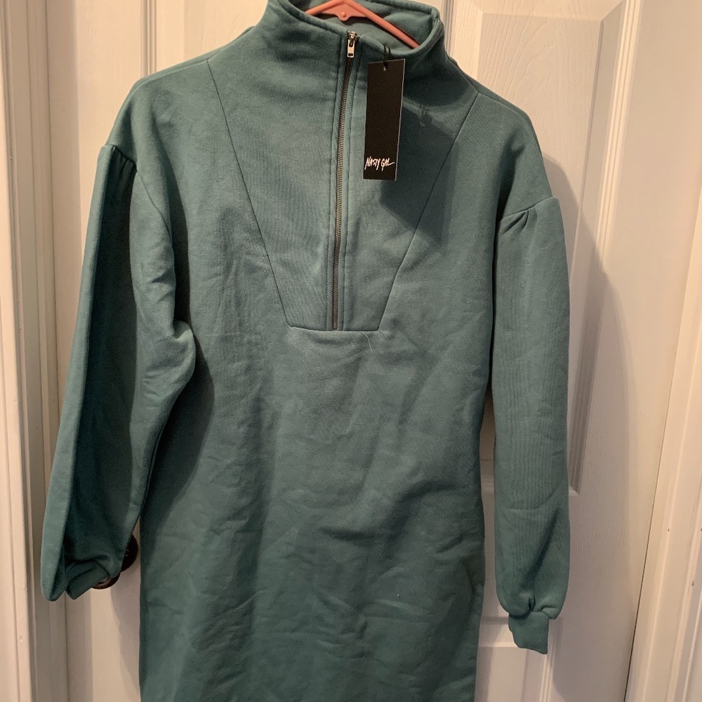 Zip Up Sweater Dress